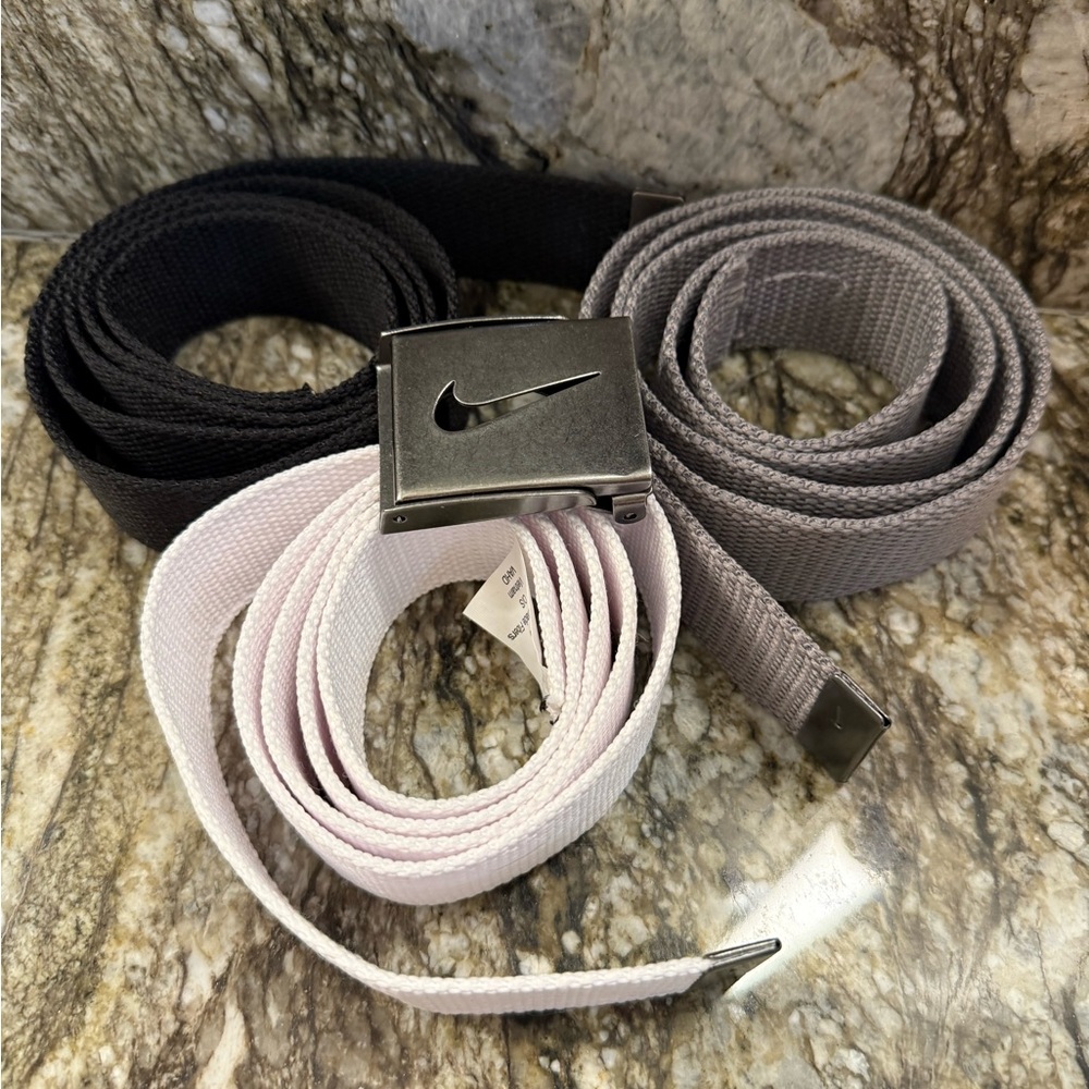 Nike Men's Black, White, and Gray Golf Belt Trio - Picture 4 of 10